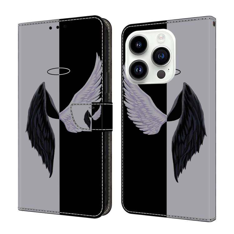Funda para teléfono de cuero vegano pintado con efecto cristal, For iPhone 16 Pro, For iPhone 16, For iPhone 15 Pro Max