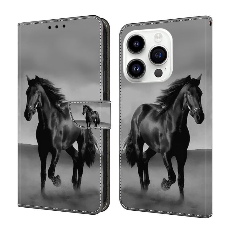 Funda para teléfono de cuero vegano pintado con efecto cristal, For iPhone 16 Pro, For iPhone 16, For iPhone 15 Pro Max