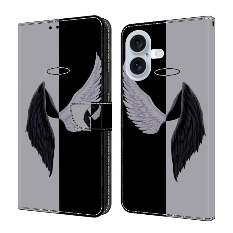 Funda para teléfono de cuero vegano pintado con efecto cristal, For iPhone 16 Pro, For iPhone 16, For iPhone 15 Pro Max