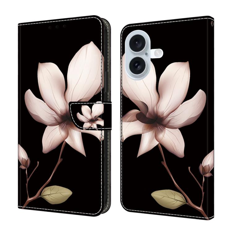 Funda para teléfono de cuero vegano pintado con efecto cristal, For iPhone 16 Pro, For iPhone 16, For iPhone 15 Pro Max