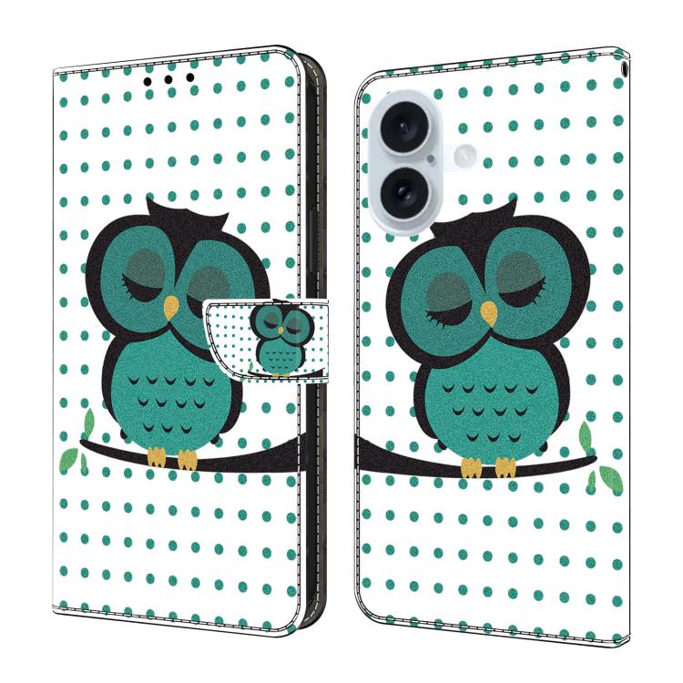 Funda para teléfono de cuero vegano pintado con efecto cristal, For iPhone 16 Pro, For iPhone 16, For iPhone 15 Pro Max