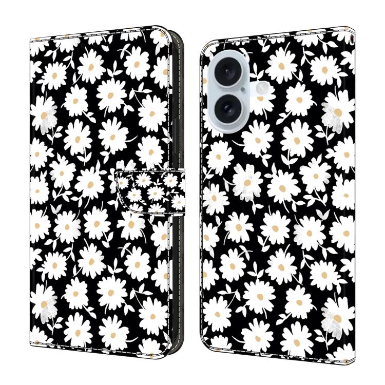 Funda para teléfono de cuero vegano pintado con efecto cristal, For iPhone 16 Pro, For iPhone 16, For iPhone 15 Pro Max