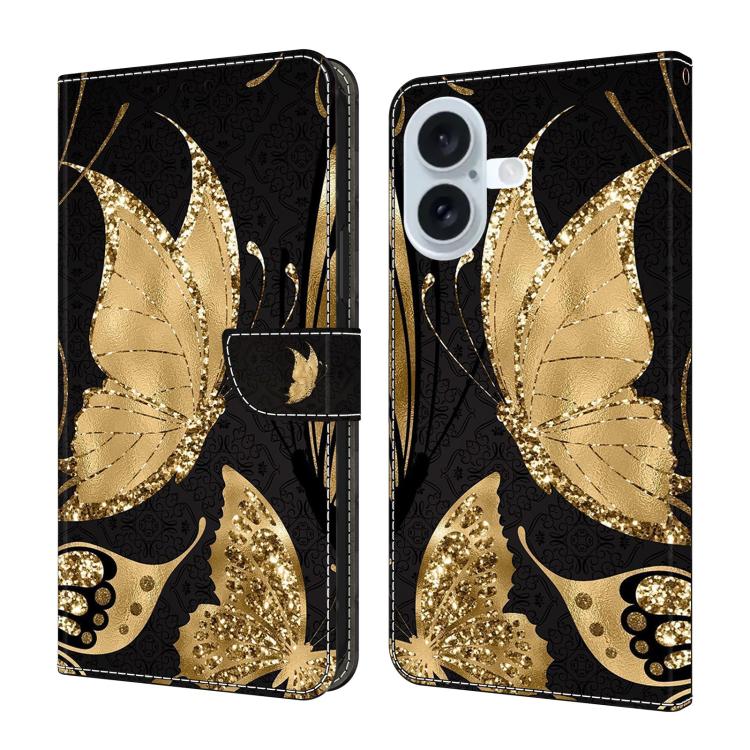 Funda para teléfono de cuero vegano pintado con efecto cristal, For iPhone 16 Pro, For iPhone 16, For iPhone 15 Pro Max