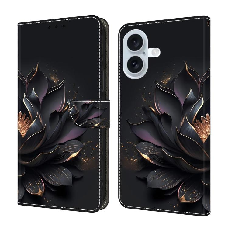 Funda para teléfono de cuero vegano pintado con efecto cristal, For iPhone 16 Pro, For iPhone 16, For iPhone 15 Pro Max