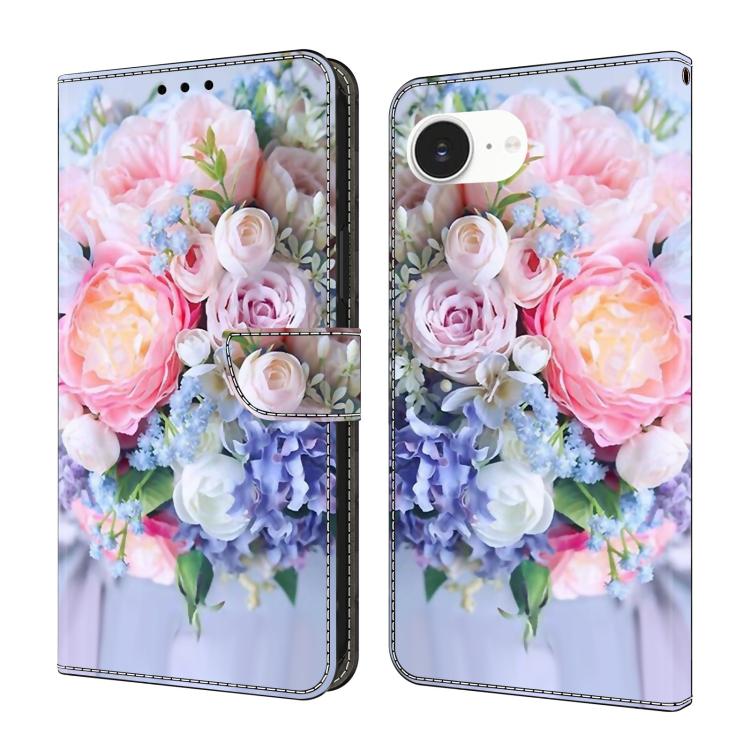 Funda para teléfono de cuero vegano pintado con efecto cristal, For iPhone 16e / 17e, For iPhone 17 Pro Max, For iPhone 17 Pro