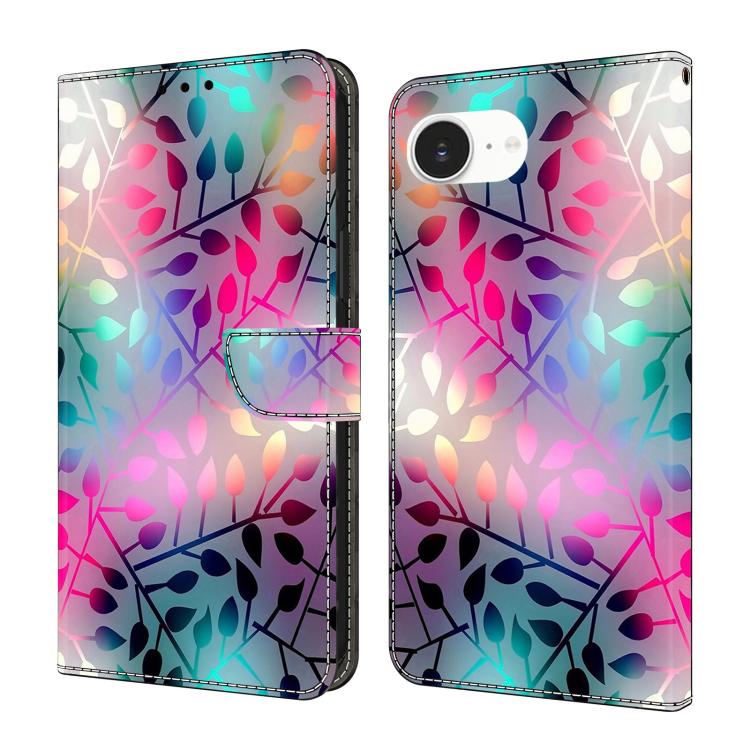Funda para teléfono de cuero vegano pintado con efecto cristal, For iPhone 16e / 17e, For iPhone 17 Pro Max, For iPhone 17 Pro