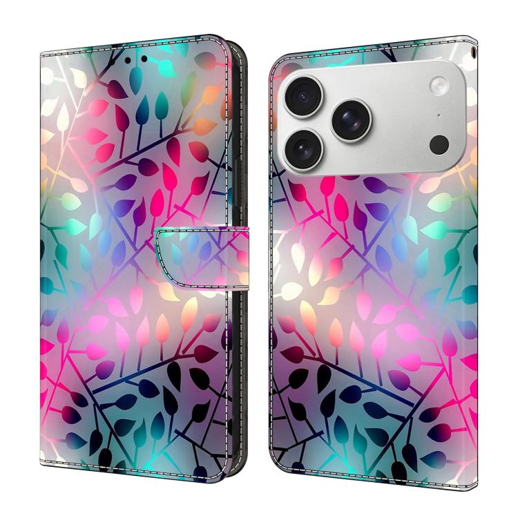 Funda para teléfono de cuero vegano pintado con efecto cristal, For iPhone 16e / 17e, For iPhone 17 Pro Max, For iPhone 17 Pro