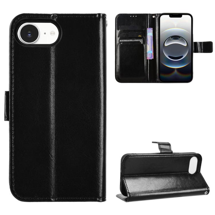 Funda para teléfono de cuero vegano con textura retro Crazy Horse, For iPhone 17e / 16e