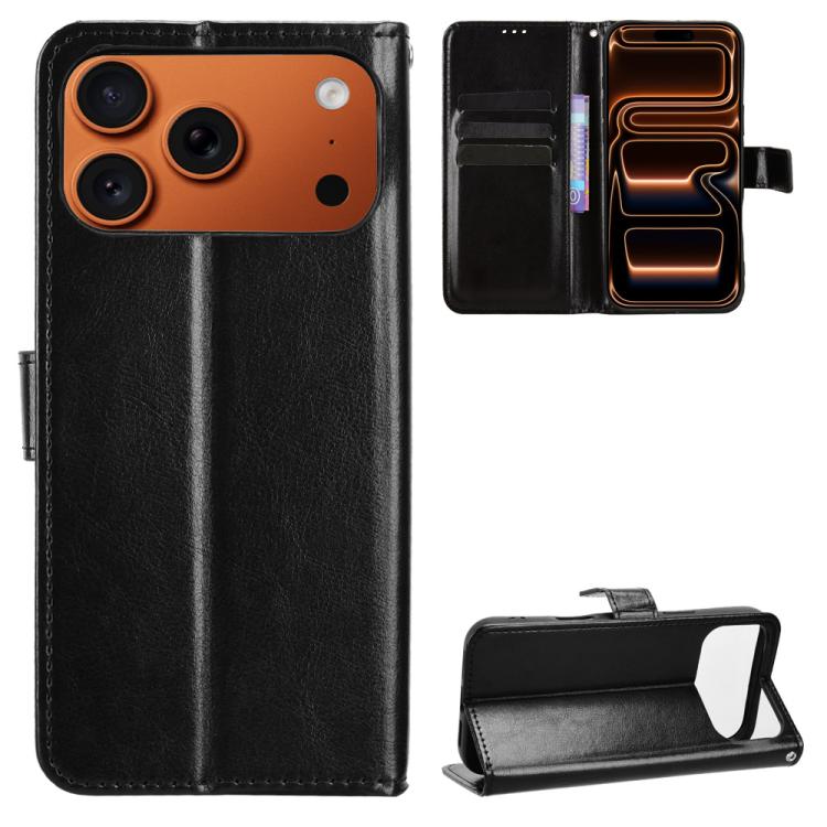 Funda para teléfono de cuero vegano con textura retro Crazy Horse, For iPhone 18 Pro / 17 Pro, For iPhone 18 Pro Max / 17 Pro Max, For iPhone 17e / 16e