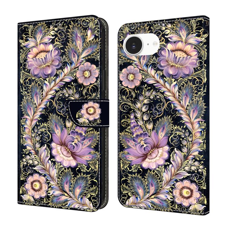 Funda para teléfono de cuero vegano pintado con efecto cristal, For iPhone 17e / 16e, For iPhone 17 Pro Max