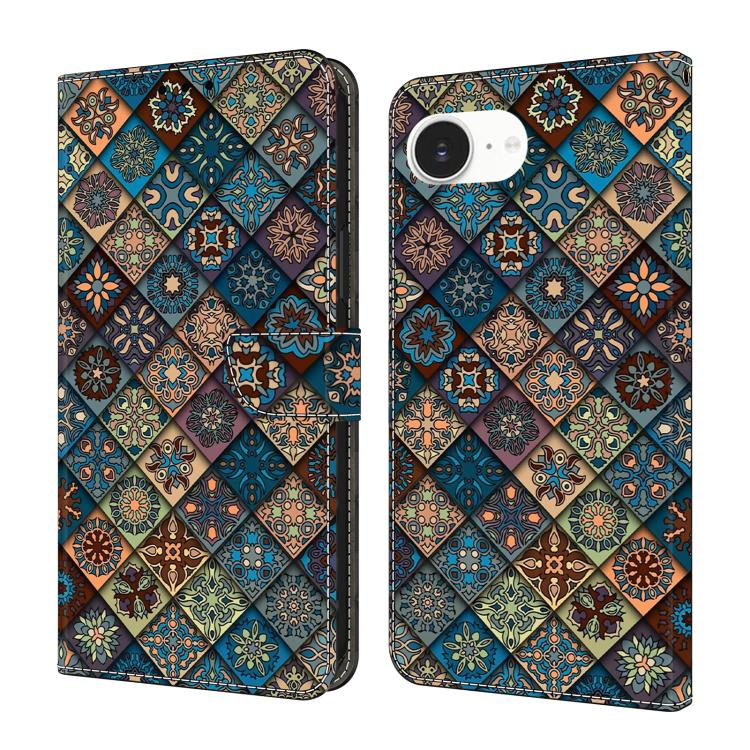 Funda para teléfono de cuero vegano pintado con efecto cristal, For iPhone 17e / 16e, For iPhone 17 Pro Max