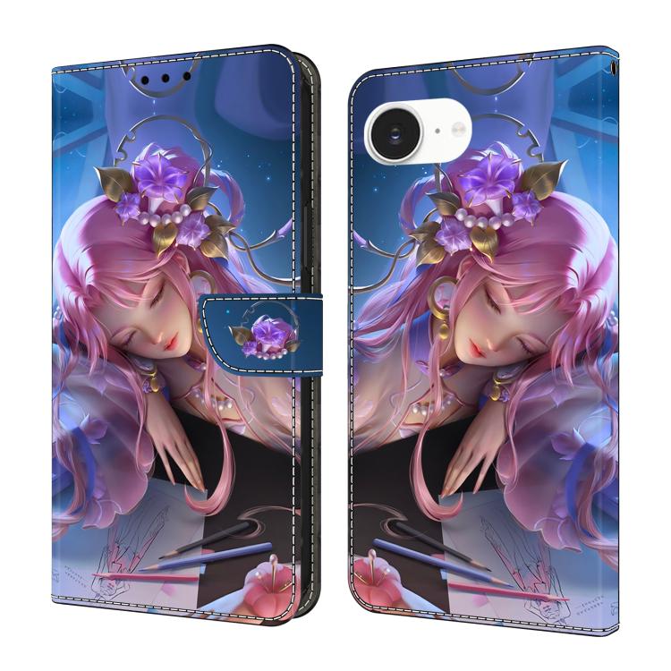 Funda para teléfono de cuero vegano pintado con efecto cristal, For iPhone 17e / 16e, For iPhone 17 Pro Max