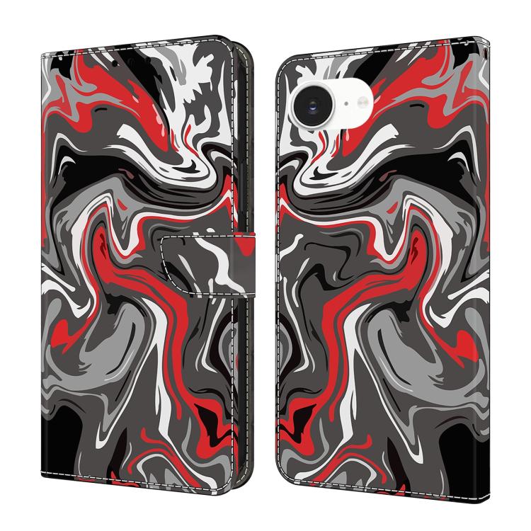Funda para teléfono de cuero vegano pintado con efecto cristal, For iPhone 17e / 16e, For iPhone 17 Pro Max