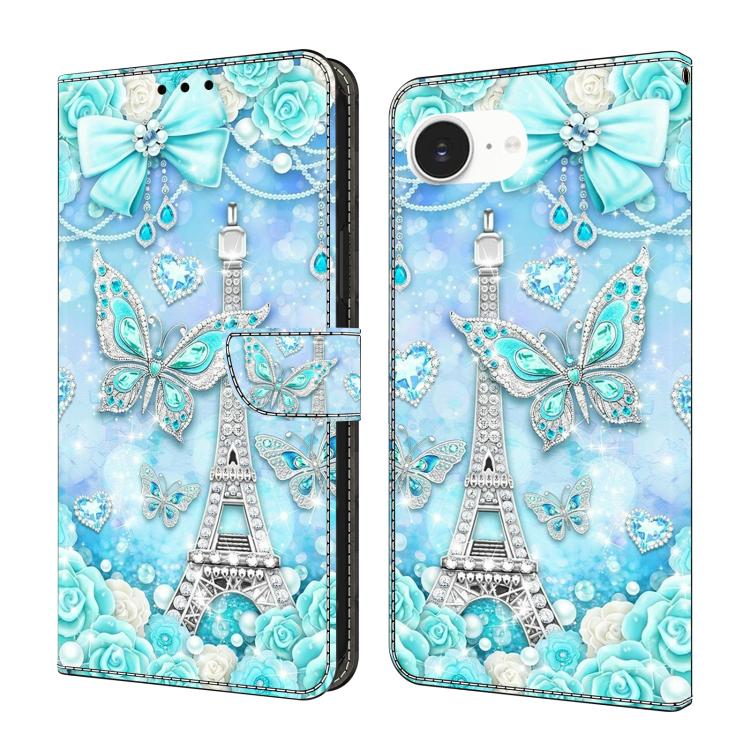 Funda para teléfono de cuero vegano pintado con efecto cristal, For iPhone 17e / 16e, For iPhone 17 Pro Max