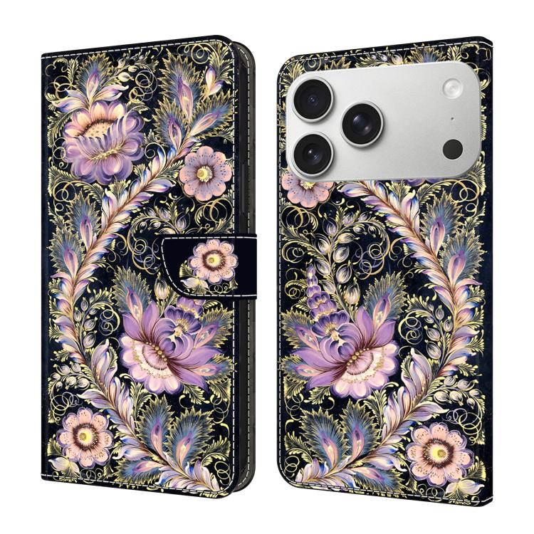 Funda para teléfono de cuero vegano pintado con efecto cristal, For iPhone 17e / 16e, For iPhone 17 Pro Max