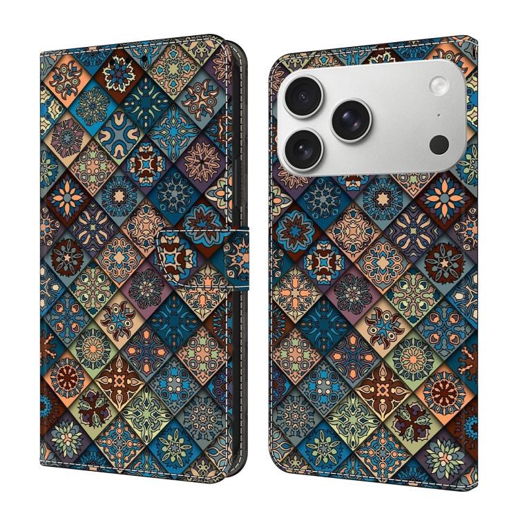 Funda para teléfono de cuero vegano pintado con efecto cristal, For iPhone 17e / 16e, For iPhone 17 Pro Max