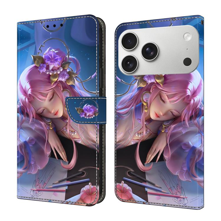 Funda para teléfono de cuero vegano pintado con efecto cristal, For iPhone 17e / 16e, For iPhone 17 Pro Max