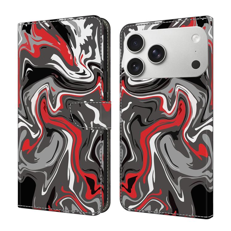 Funda para teléfono de cuero vegano pintado con efecto cristal, For iPhone 17e / 16e, For iPhone 17 Pro Max