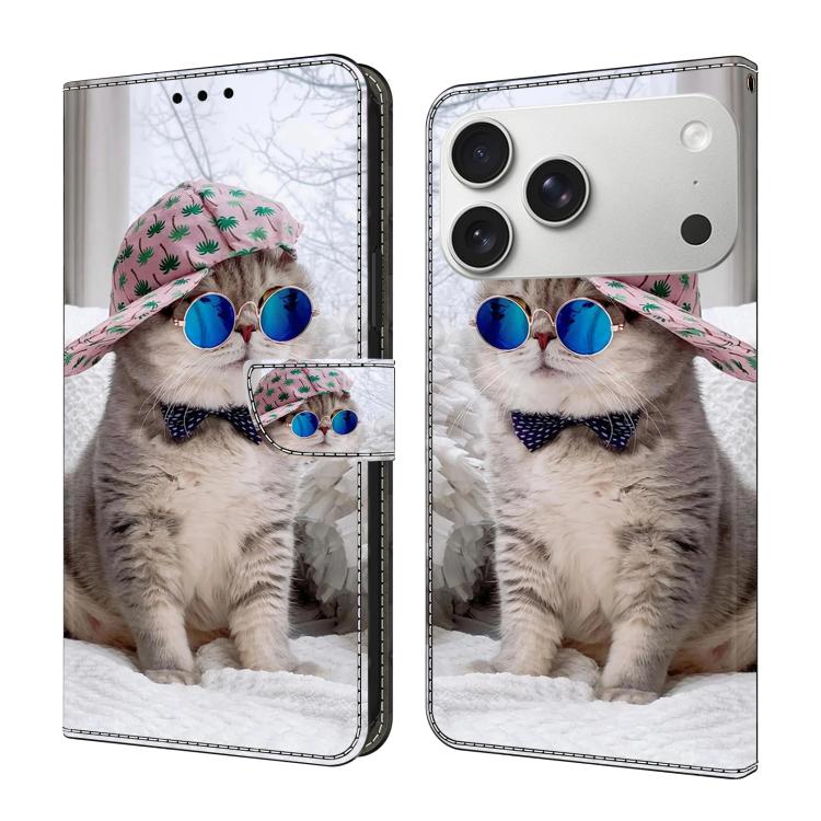 Funda para teléfono de cuero vegano pintado con efecto cristal, For iPhone 17e / 16e, For iPhone 17 Pro Max