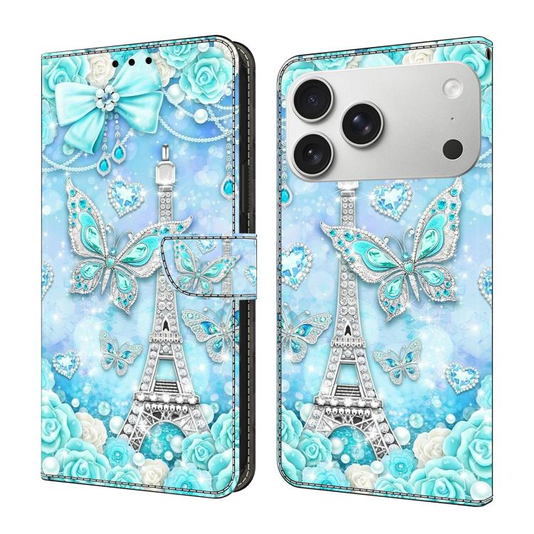 Funda para teléfono de cuero vegano pintado con efecto cristal, For iPhone 17e / 16e, For iPhone 17 Pro Max