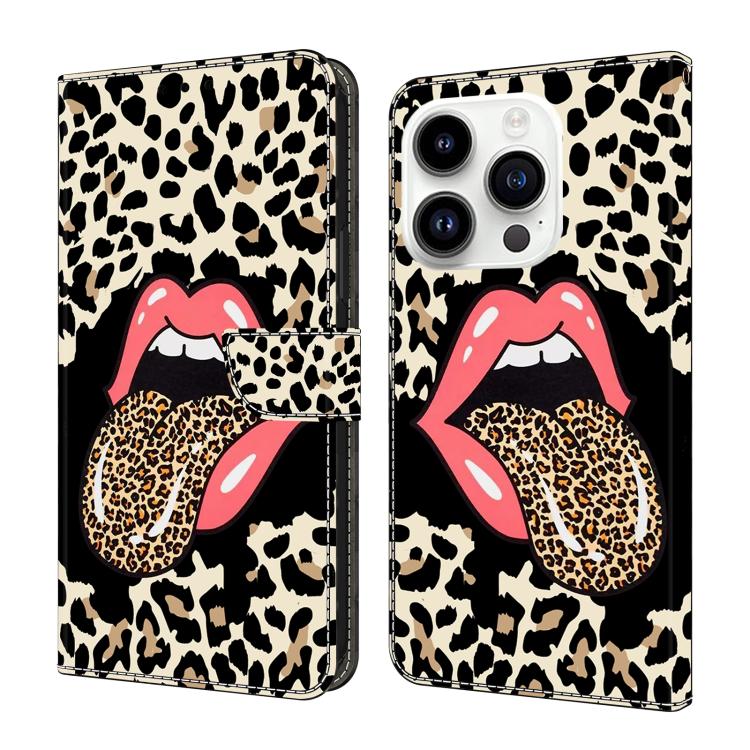 Funda para teléfono de cuero vegano pintado con efecto cristal, For iPhone 15 Pro Max, For iPhone 15 Pro