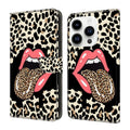 Funda para teléfono de cuero vegano pintado con efecto cristal, For iPhone 15 Pro Max, For iPhone 15 Pro