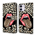 Funda para teléfono de cuero vegano pintado con efecto cristal, For iPhone 11