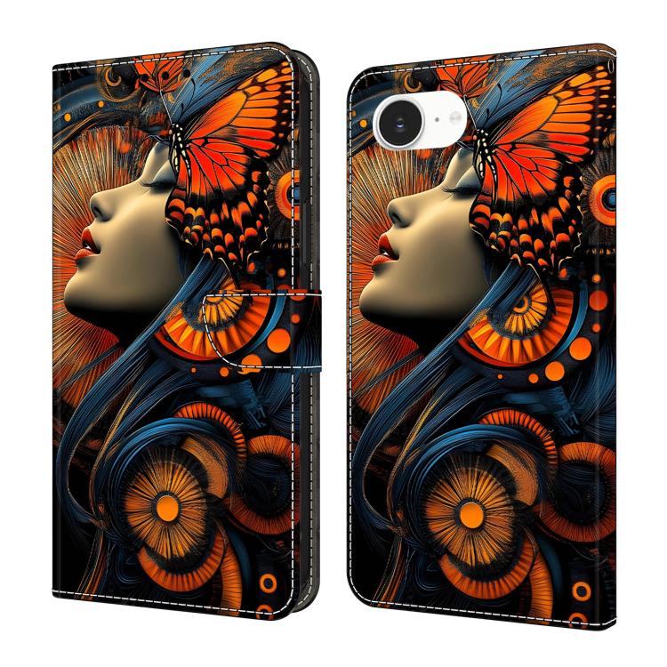 Funda para teléfono de cuero vegano pintado con efecto cristal, For iPhone 17e / 16e, For iPhone 17 Pro Max, For iPhone 17 Pro