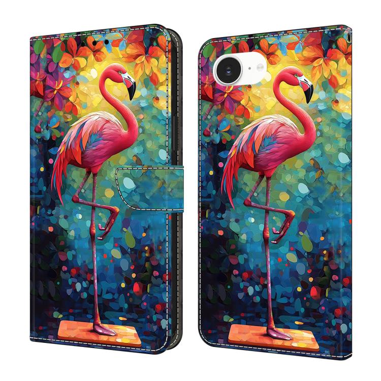 Funda para teléfono de cuero vegano pintado con efecto cristal, For iPhone 17e / 16e, For iPhone 17 Pro Max, For iPhone 17 Pro