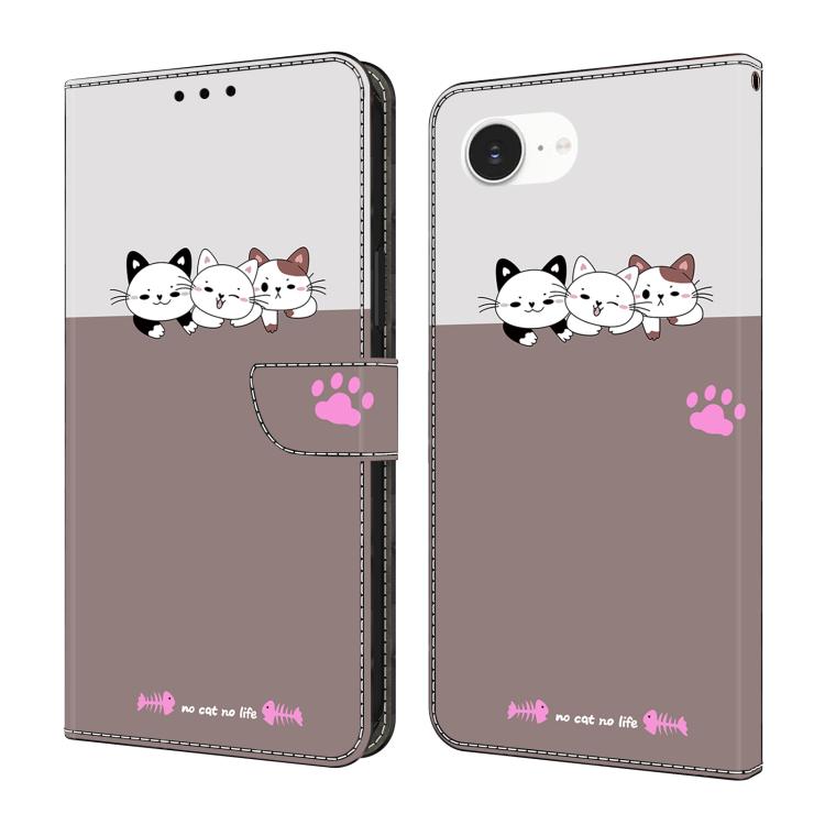 Funda para teléfono de cuero vegano pintado con efecto cristal, For iPhone 17e / 16e, For iPhone 17 Pro Max, For iPhone 17 Pro