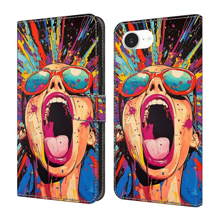 Funda para teléfono de cuero vegano pintado con efecto cristal, For iPhone 17e / 16e, For iPhone 17 Pro Max, For iPhone 17 Pro