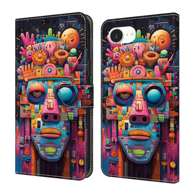 Funda para teléfono de cuero vegano pintado con efecto cristal, For iPhone 17e / 16e, For iPhone 17 Pro Max, For iPhone 17 Pro
