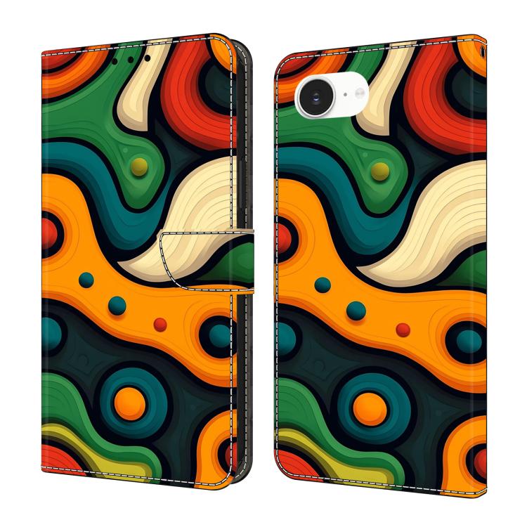 Funda para teléfono de cuero vegano pintado con efecto cristal, For iPhone 17e / 16e, For iPhone 17 Pro Max, For iPhone 17 Pro
