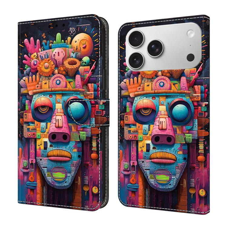 Funda para teléfono de cuero vegano pintado con efecto cristal, For iPhone 17e / 16e, For iPhone 17 Pro Max, For iPhone 17 Pro