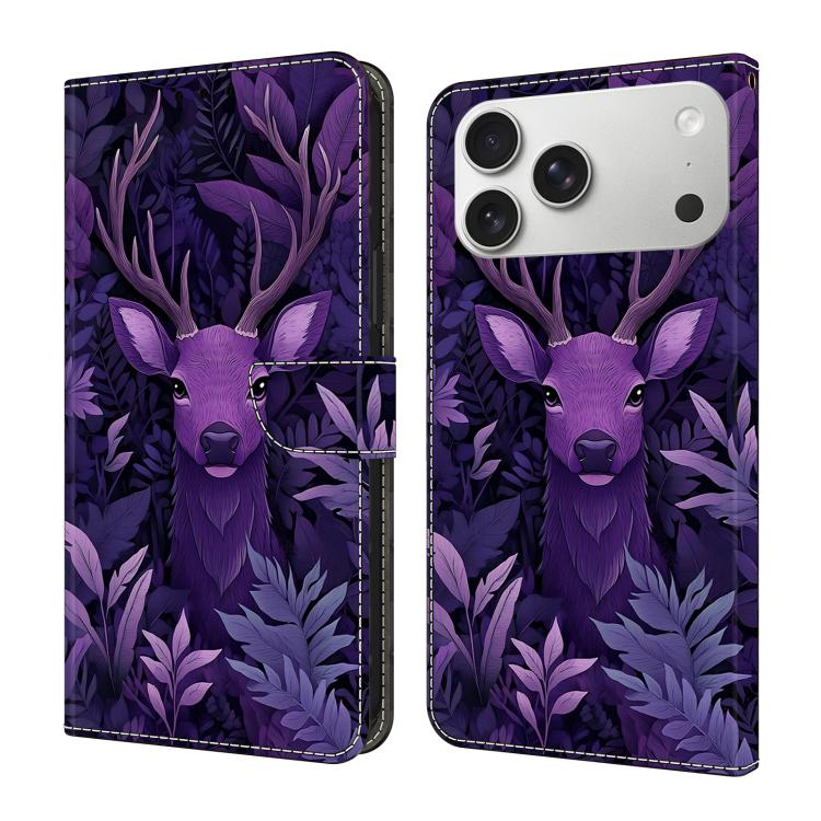 Funda para teléfono de cuero vegano pintado con efecto cristal, For iPhone 17e / 16e, For iPhone 17 Pro Max, For iPhone 17 Pro