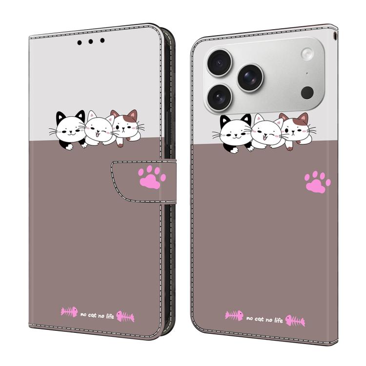 Funda para teléfono de cuero vegano pintado con efecto cristal, For iPhone 17e / 16e, For iPhone 17 Pro Max, For iPhone 17 Pro