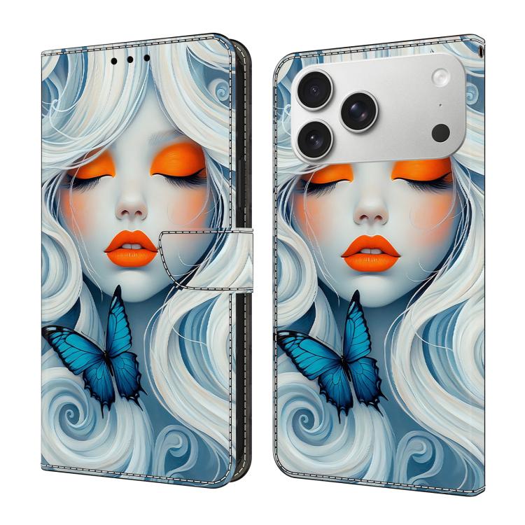 Funda para teléfono de cuero vegano pintado con efecto cristal, For iPhone 17e / 16e, For iPhone 17 Pro Max, For iPhone 17 Pro