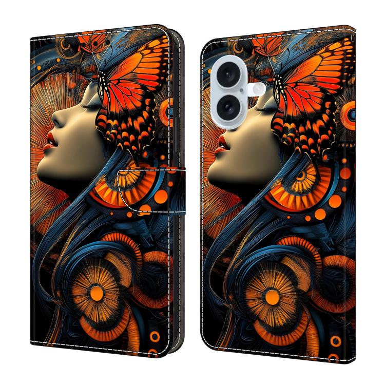 Funda para teléfono de cuero vegano pintado con efecto cristal, For iPhone 17, For iPhone Air, For iPhone 16 Pro Max