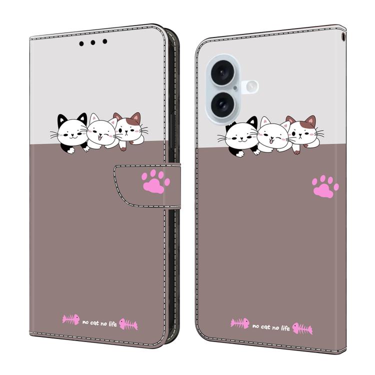 Funda para teléfono de cuero vegano pintado con efecto cristal, For iPhone 17, For iPhone Air, For iPhone 16 Pro Max