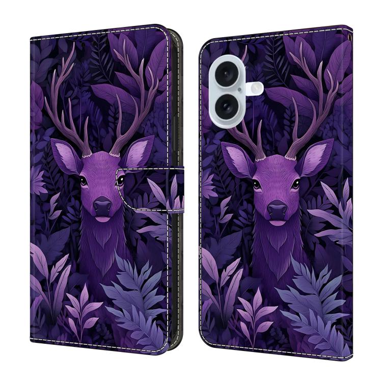 Funda para teléfono de cuero vegano pintado con efecto cristal, For iPhone 17, For iPhone Air, For iPhone 16 Pro Max