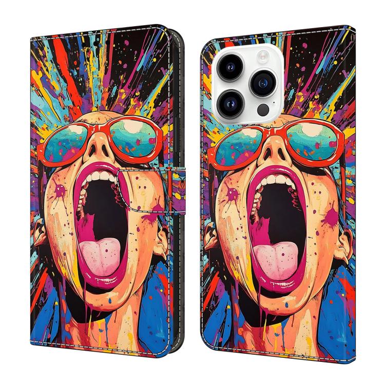 Funda para teléfono de cuero vegano pintado con efecto cristal, For iPhone 17, For iPhone Air, For iPhone 16 Pro Max