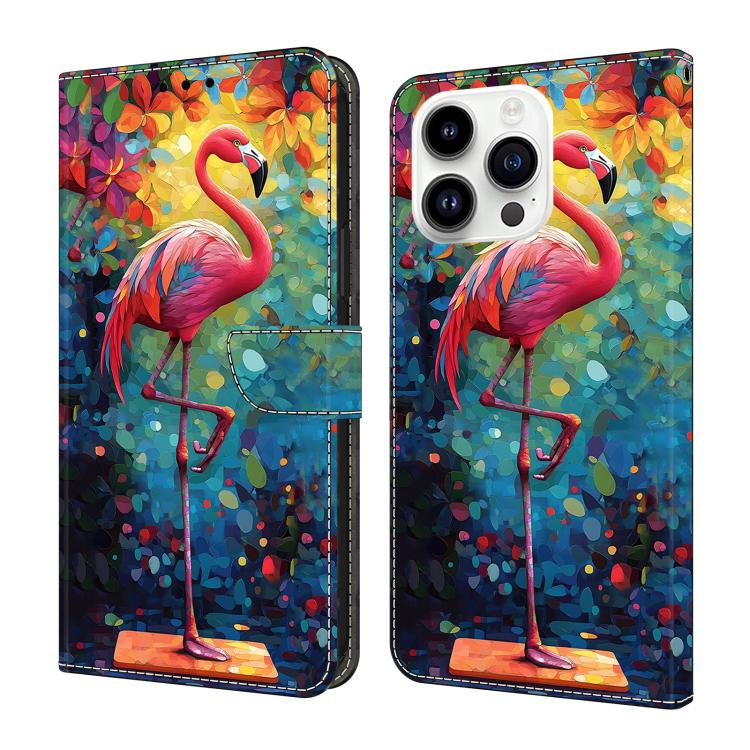 Funda para teléfono de cuero vegano pintado con efecto cristal, For iPhone 16 Pro, For iPhone 16 Plus, For iPhone 16