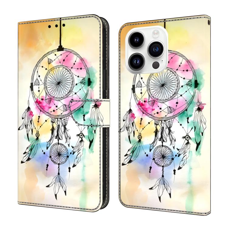 Funda para teléfono de cuero vegano pintado con efecto cristal, For iPhone 16 Pro, For iPhone 16 Plus, For iPhone 16