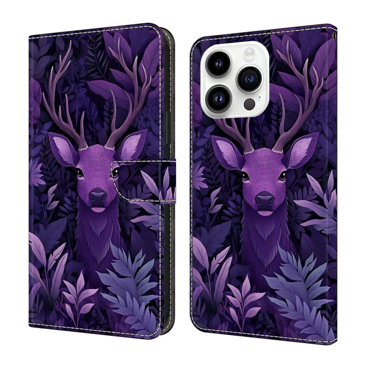 Funda para teléfono de cuero vegano pintado con efecto cristal, For iPhone 16 Pro, For iPhone 16 Plus, For iPhone 16