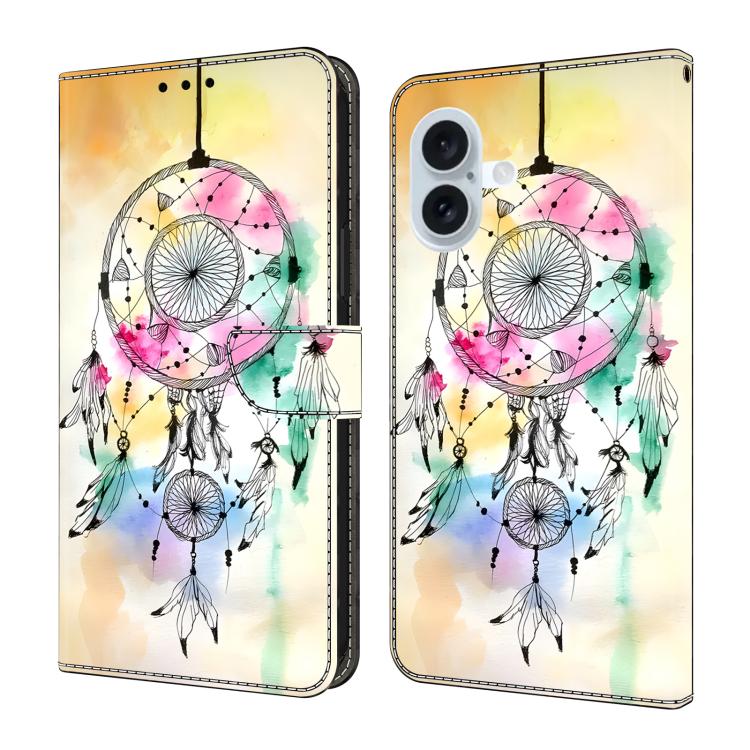 Funda para teléfono de cuero vegano pintado con efecto cristal, For iPhone 16 Pro, For iPhone 16 Plus, For iPhone 16