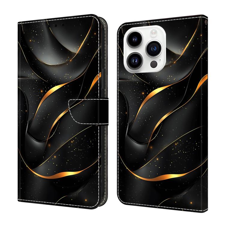 Funda para teléfono de cuero vegano pintado con efecto cristal, For iPhone 15 Pro Max, For iPhone 15 Pro, For iPhone 15 Plus