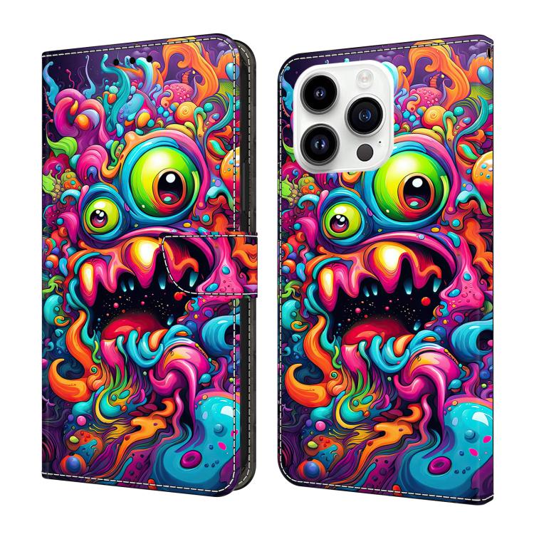Funda para teléfono de cuero vegano pintado con efecto cristal, For iPhone 15 Pro Max, For iPhone 15 Pro, For iPhone 15 Plus