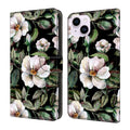 Funda para teléfono de cuero vegano pintado con efecto cristal, For iPhone 15