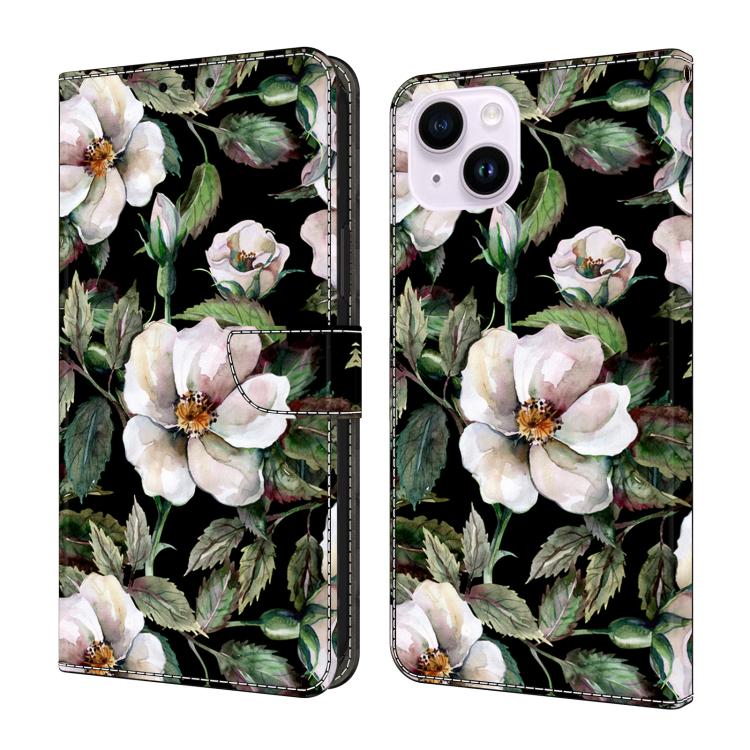 Funda para teléfono de cuero vegano pintado con efecto cristal, For iPhone 15