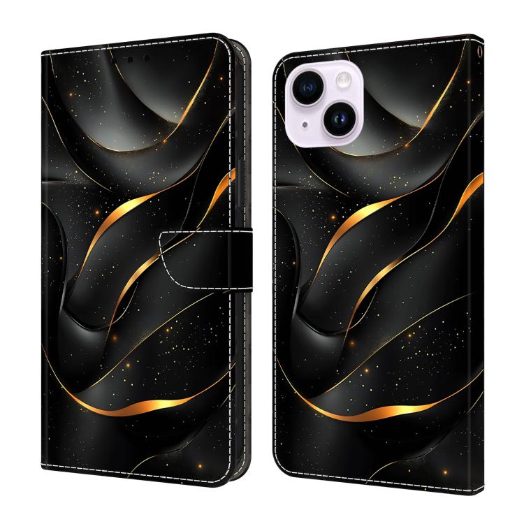 Funda para teléfono de cuero vegano pintado con efecto cristal, For iPhone 15